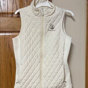 Straightdown Pebble Beach Cream Quilted  Zip Vest